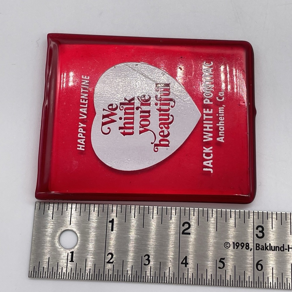 Vintage‎ RUBBER JELLY CASE Pocket Mirror Jack White Pontiac Ca. You're Beautiful - Picture 4 of 5